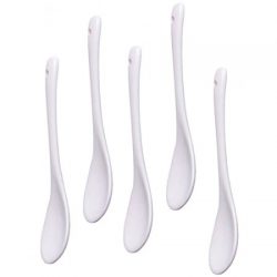 Set di 6 cucchiai di porcellana in ceramica bianca, ideali come cucchiai per antipasto, cucchiaio da portata, cucchiaio da finger food, cucchiaio da minestra cinese