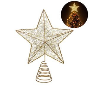 Clever Creations – Puntale per Albero di Natale – Decorazione Natalizia a Forma di Stella in plastica infrangibile
