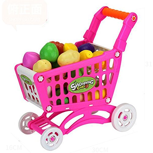 Bambini carrello Push., Mamum carrello frutta verdure pretend gioca bambini Kid giocattolo educativo taglia unica Red 3