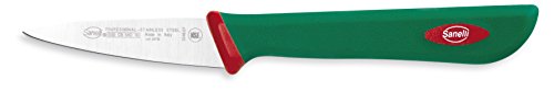 Sanelli Premana Professional Coltello Spelucchino, Acciaio Inossidabile, Verde/Rosso, 7 cm 2