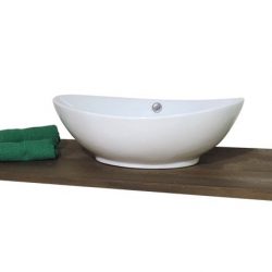 Lavabo lavandino da bagno cm.60x37x19 ovale da appoggio in ceramica bianca 2