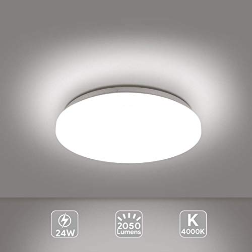 Plafoniera LED Lampada a Soffitto Bianco Naturale 4000K 24W 2050 Lumens Ø33cm, EISFEU Plafoniera LED per cucina, bagno, camera da letto, corridoio, cantina, ufficio 2