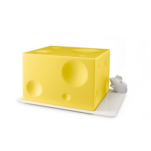 Balvi Porta formaggi IloveaCheese Colore giallo contenitore formaggio originale cucina originale utensili Coprire per coprire il vassoio con formaggio Regali originali per i buongustai e gli amanti del formaggio Plastica ABS 10,5×14,3×19,4