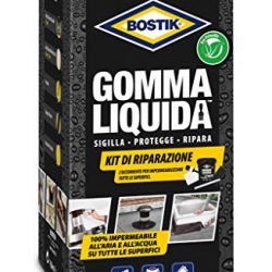 BOSTIK Gomma Liquida Kit di Riparazione rivestimento a base di gomma per sigillature, protezioni e riparazioni 100% impermeabili Kit Completo nero