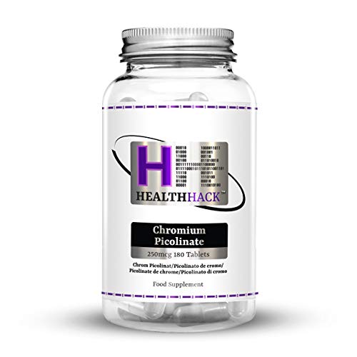 Health Hack Chromium Picolinate, cromo picolinato, 250 mcg, 180 compresse 3