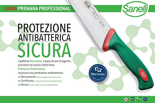 Sanelli Premana Professional Coltello Spelucchino, Acciaio Inossidabile, Verde/Rosso, 7 cm 3