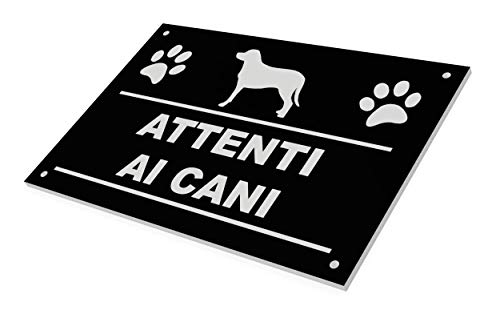 OriginDesigned Attenti Ai Cani Cartello Inciso 145 mm x 95 mm 6