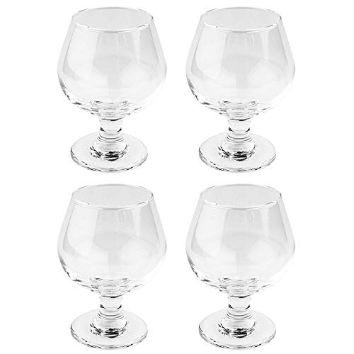 Set di piccoli bicchieri da cognac in vetro, 200 ml ognuno, altezza: 11,8 cm, diametro 8,5 cm, diametro dell’apertura: 5,7 cm, 4 pezzi