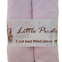 2 x Baby cot Bed Fitted Sheet 70 x 140 100% Jersey Cotton – Pink 2