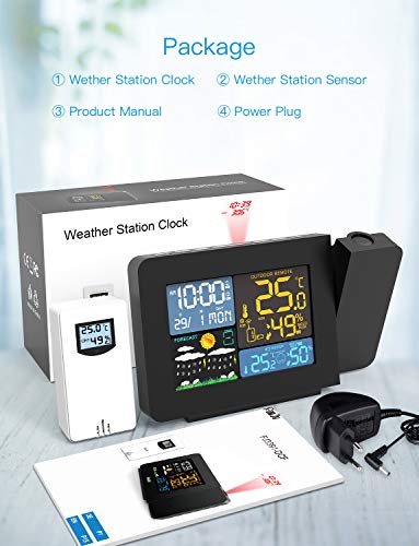 Gafild Stazione Meteorologica Meteo, Termometro Igrometro Wireless con Monitore LCD di Grandi Dimensioni,Termometro Temperatura Interno Esterno Wireless con Sensore Le previsioni del Tempo a casa 8