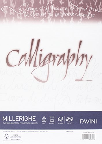 50 Fogli & A69Q314 Calligraphy Canvas A4 Avorio 02 Favini A692084 Calligraphy Pergamena Liscio 50 Fogli Avorio 