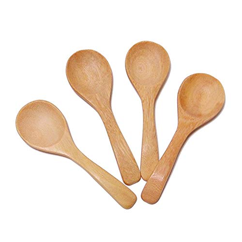 Beito’s – Mini cucchiai in legno Tembusu per condimenti e sale (4 pezzi)