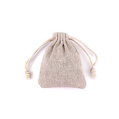 RUBY-50pcs sacchetti di gioielli sacchetti di tela con coulisse riutilizzabile sacchetto del regalo iuta per la festa nuziale 3