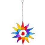 H&D, Confezione tra 3 lampadari di cristallo, A prismi multicolore, Amplificano la luce solare e il chakra, Con perline decorative, Da appendere