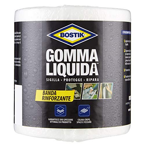 BOSTIK Gomma Liquida Banda Rinforzante da utilizzare in combinazione con Bostik Gomma Liquida 10cmx10m nero