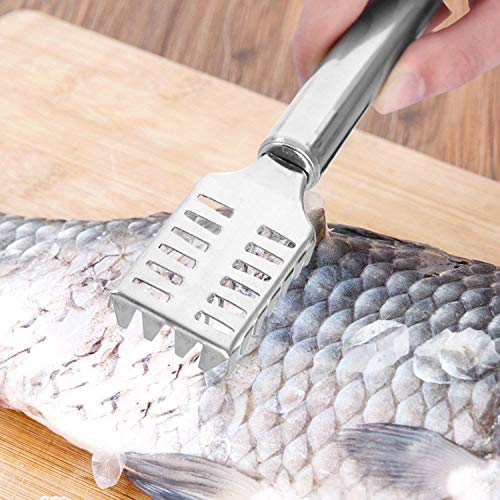 Raschietto per coltelli da pesce Fish scale Remover pulitore anticalcare per pesce in acciaio INOX da cucina Ware Pelatrici Kithchen strumenti gadget Acceassories e rimuove efficacemente Fish Scales 2
