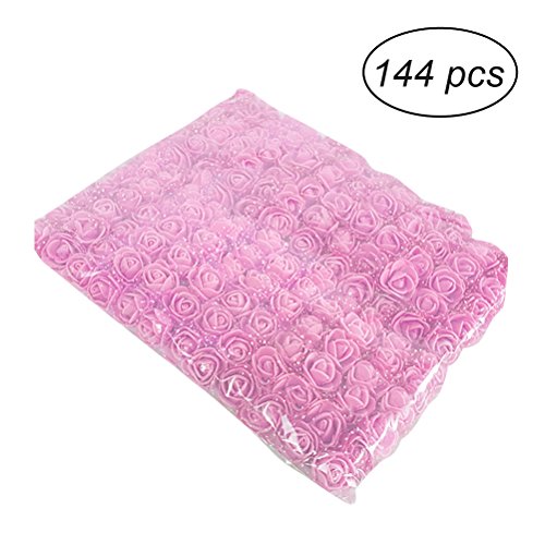 WINOMO Testine di Rosa Artificiale per matrimonio festa casa decorazione (Pink) – 144 pezzi 2