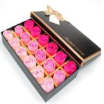 XLKJ 18 Pezzi Fiore del Sapone,Profumato Fiori del Sapone Rose Creativo Regalo per la Festa di Compleanno San Valentino Rosa