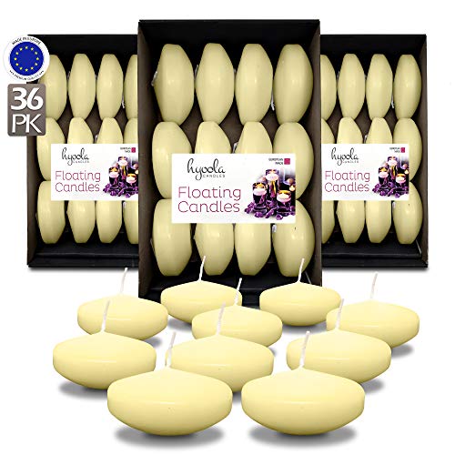 Hyoola Premium Ivory Floating Candles 3 inch – 8 Hour – 36 Pack – European Made 2