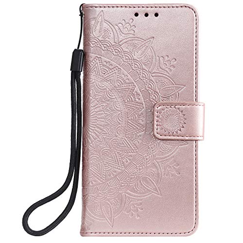 Lomogo Flip Cover Xiaomi Mi 9T/Redmi K20, Custodia Portafoglio a Libro Pelle Porta Carte Chiusura Magnetica Antiurto Leather Wallet Case per Xiaomi Mi9T – LOHHA080344 Oro Rosa