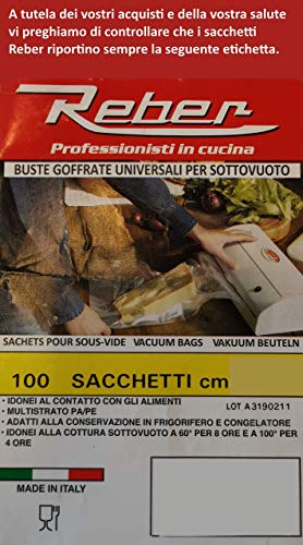 Reber 6745 N Busta 100 Sacchi sottovuoto 15×25 Contenitori Cucina barattoli 6