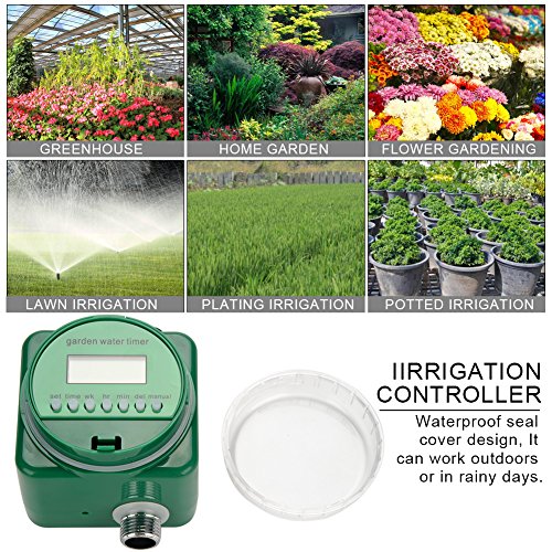 Fdit Sensore di Pioggia Display LCD Timer Automatico per irrigazione Regolatore elettronico per irrigazione da Giardino Impermeabile all’Aria Aperta 7
