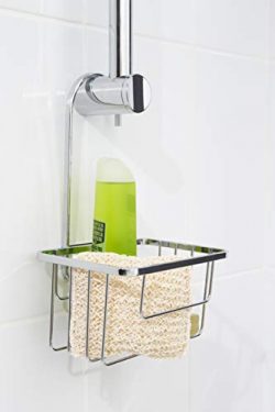 Croydex – Cesto portaoggetti da doccia in acciaio cromato, con gancio, colore: argento 6