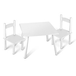 Tavolino Set Da Cameretta Per Bambini Tavolo e 2 Sedie In Legno Stanza Dei Bambini Mobili Alta Qualità Stabile Bianco