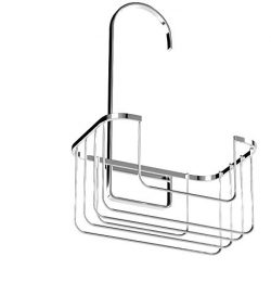 Croydex – Cesto portaoggetti da doccia in acciaio cromato, con gancio, colore: argento 10